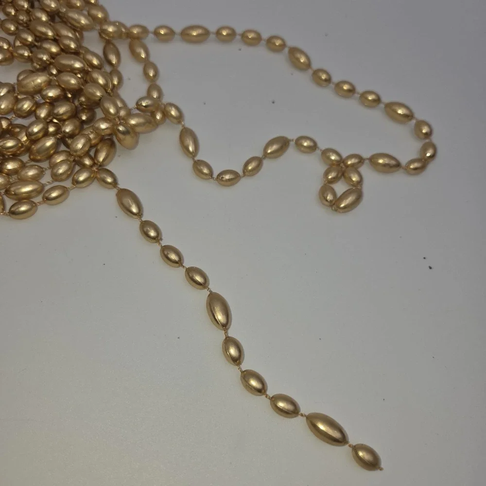 Vintage Mercury Glass Bead Christmas 18ft Long Garland Gold